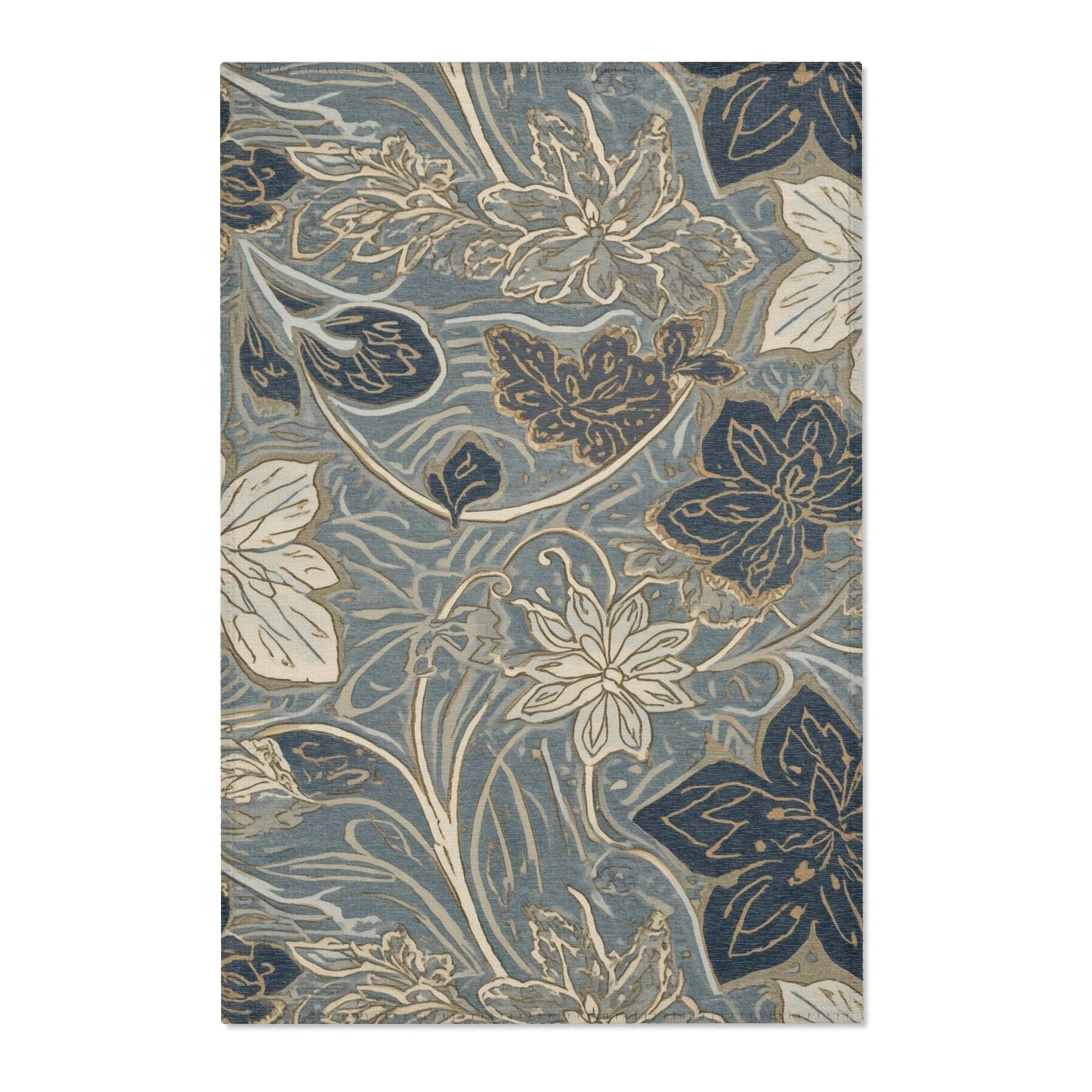 Floral Area Rug Non Slip Vintage Style Carpet Living Room - Rosetta Creative Boutique
